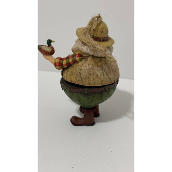 Vintage Hunter Santa Christmas Ornament With Duck & Binoculars - Picture 3 of 15